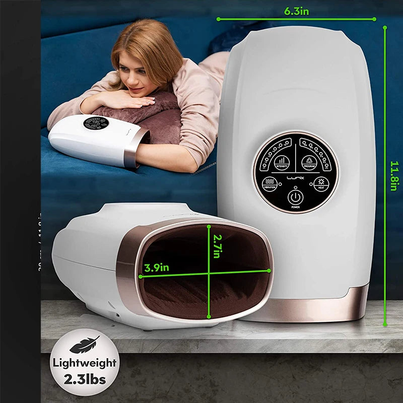 Cordless electric handheld massager with heat and pressure point therapeutic massager suitable for carpal tunnel