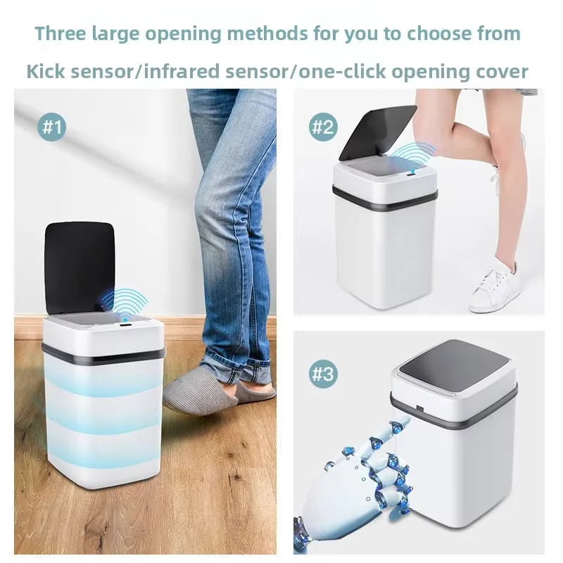 13L Smart Sensor Trash Can for Kitchen, Living Room, Household Classification, Bathroom and Toilet, Fully Automaticwaterproofing