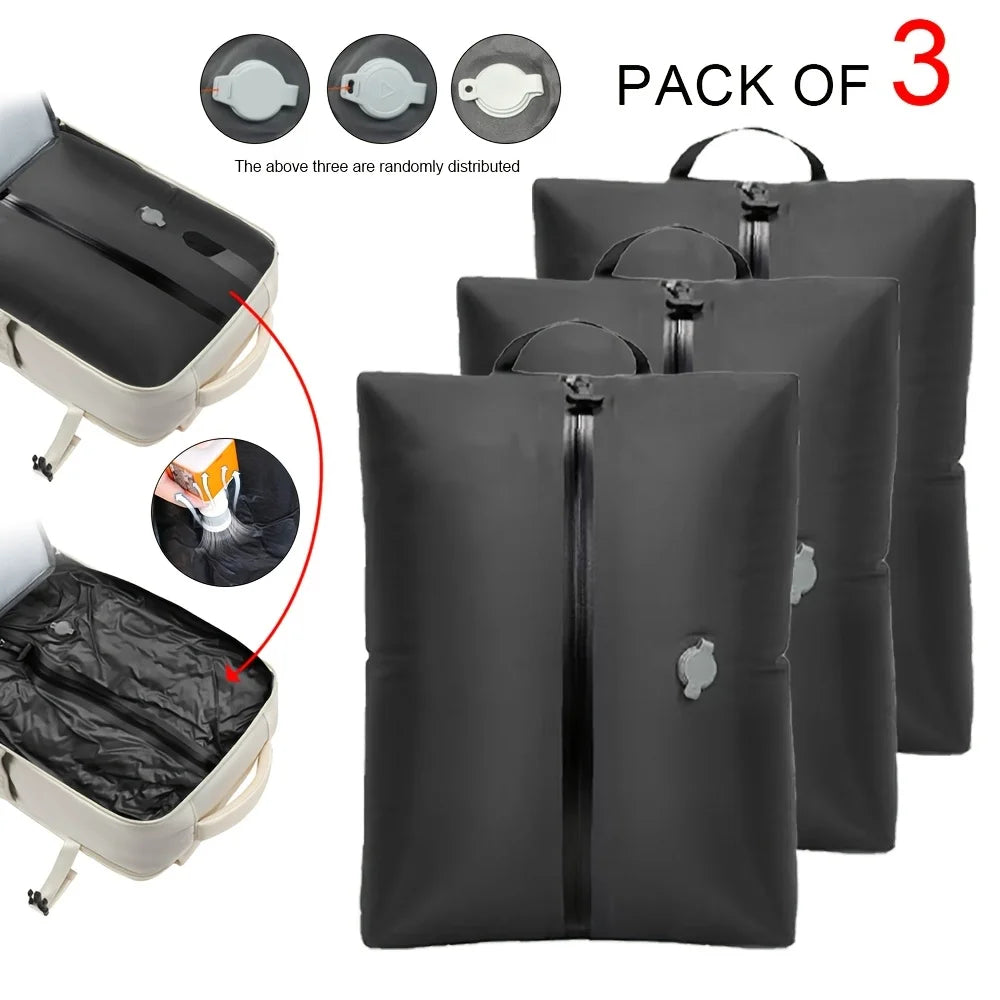 Vacuum Storage Bags Travel Essentials Compression Pack Empty Bag Clothes Vacuum Travel Bag, for Suitcases Backpack Space Saver