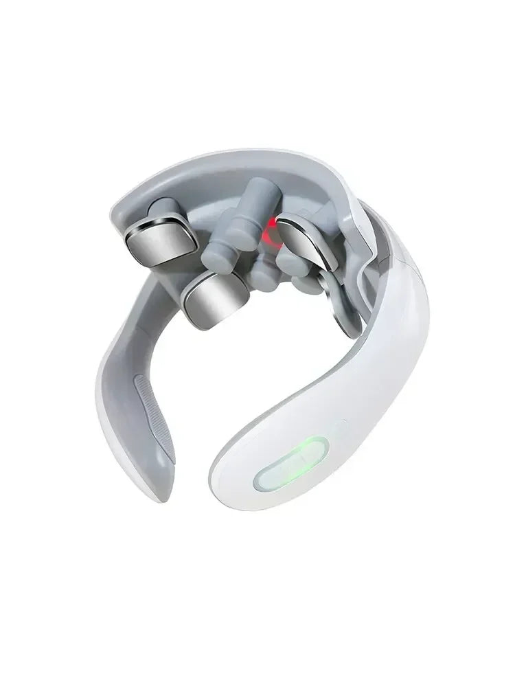 Intelligent Pulse Neck Shoulder Massager Electric Cervical Spine Relaxation Hot Compress Therapy Pain Relief Home Office Use