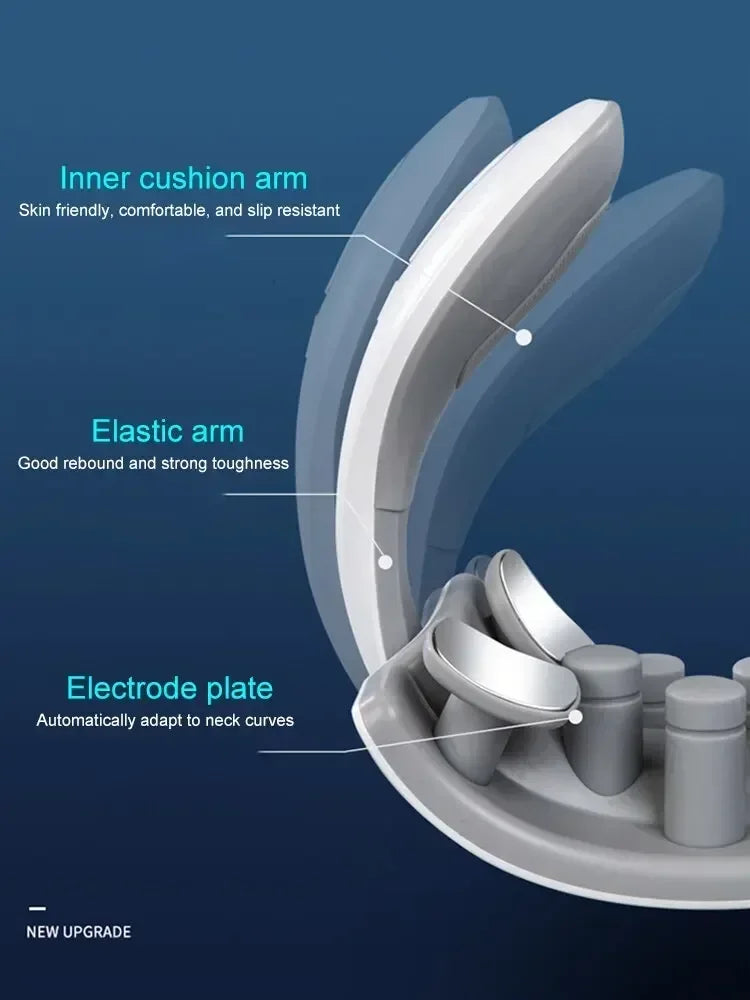 Intelligent Pulse Neck Shoulder Massager Electric Cervical Spine Relaxation Hot Compress Therapy Pain Relief Home Office Use
