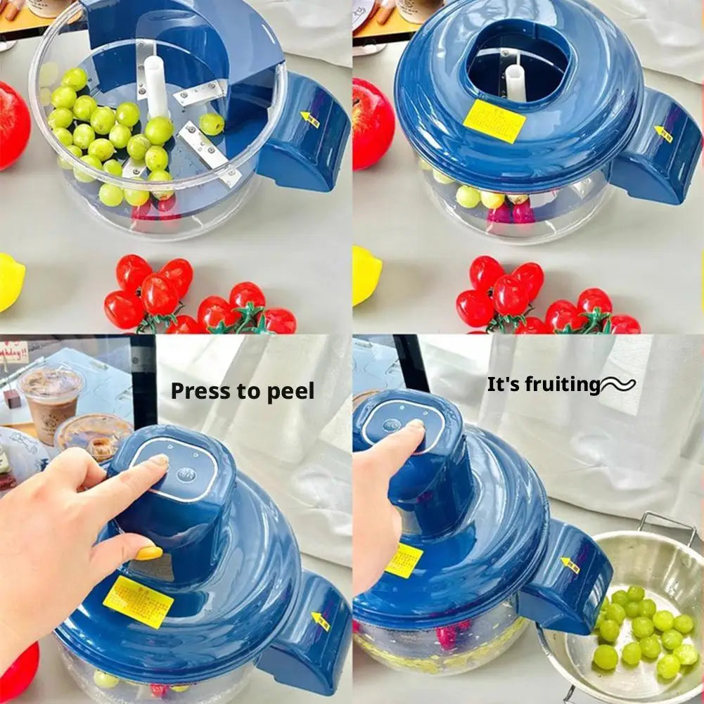 Grape Peeling Machine Electric Garlic Peeler Machine 2025 New Automatic Small Fruit Peeling Tool for Grapes Garlic Tomato Cherry
