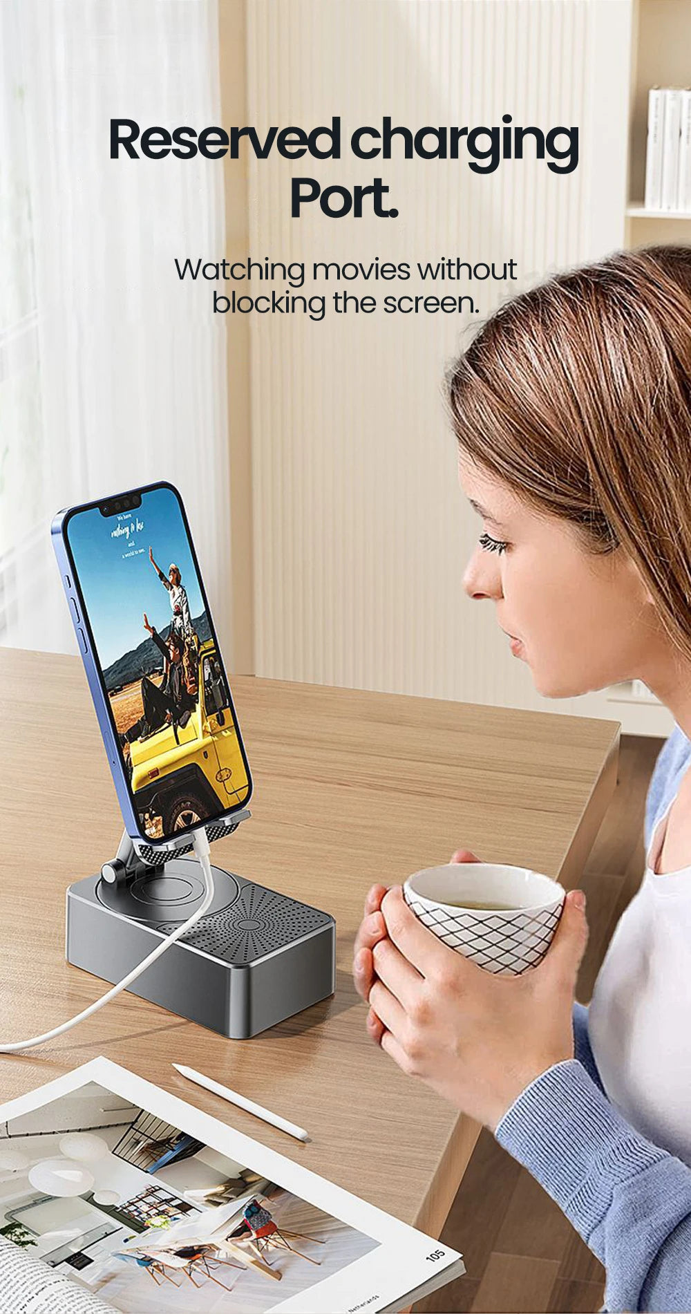 Phone Holder 3 in 1 Wireless Audio Bluetooth Speaker Adjustable Foldable Desktop Holder For Family Live iPhone Xiaomi Lazy Stand