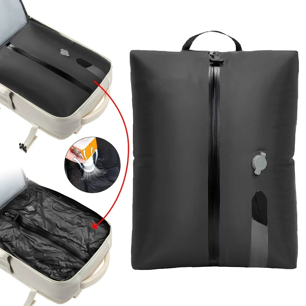 Vacuum Storage Bags Travel Essentials Compression Pack Empty Bag Clothes Vacuum Travel Bag, for Suitcases Backpack Space Saver