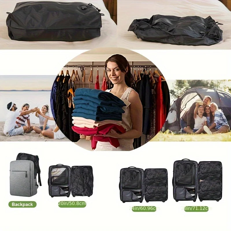 Vacuum Storage Bags Travel Essentials Compression Pack Empty Bag Clothes Vacuum Travel Bag, for Suitcases Backpack Space Saver