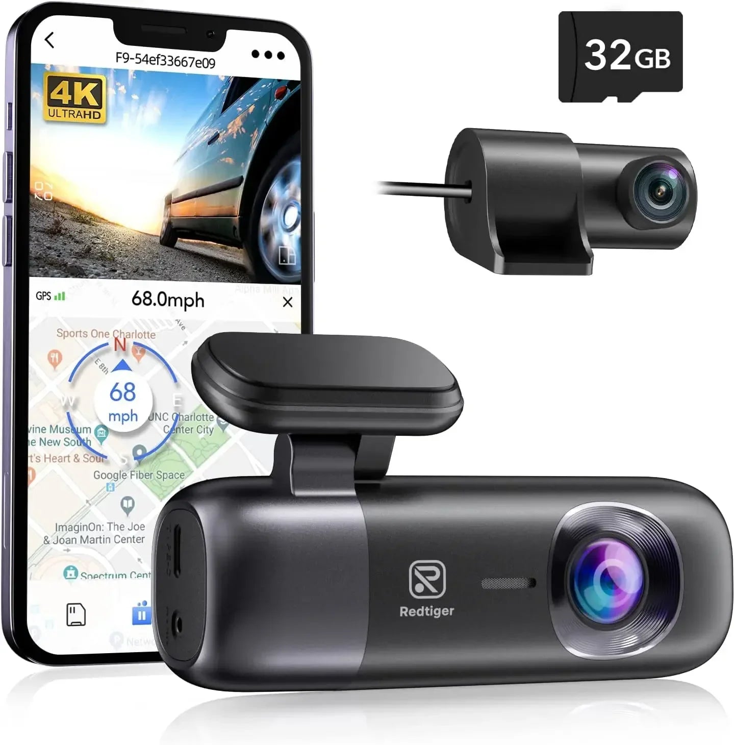 REDTIGER Dash Cam 4K Front and Rear WiFi GPS Car Camera for Parking Mode Car Dvr for Night Vision Car Recorder By App Control