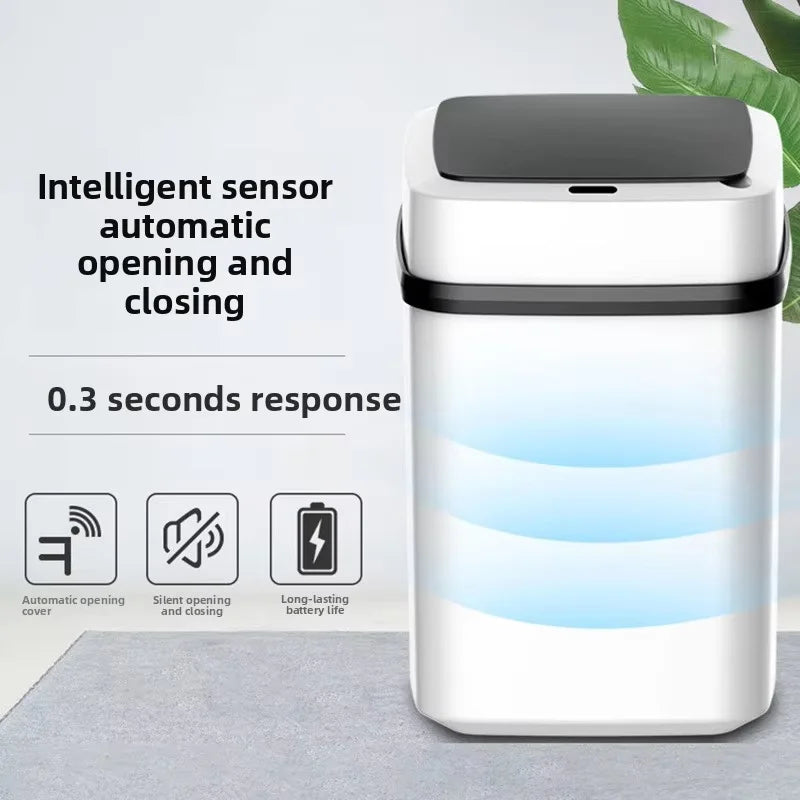 13L Smart Sensor Trash Can for Kitchen, Living Room, Household Classification, Bathroom and Toilet, Fully Automaticwaterproofing