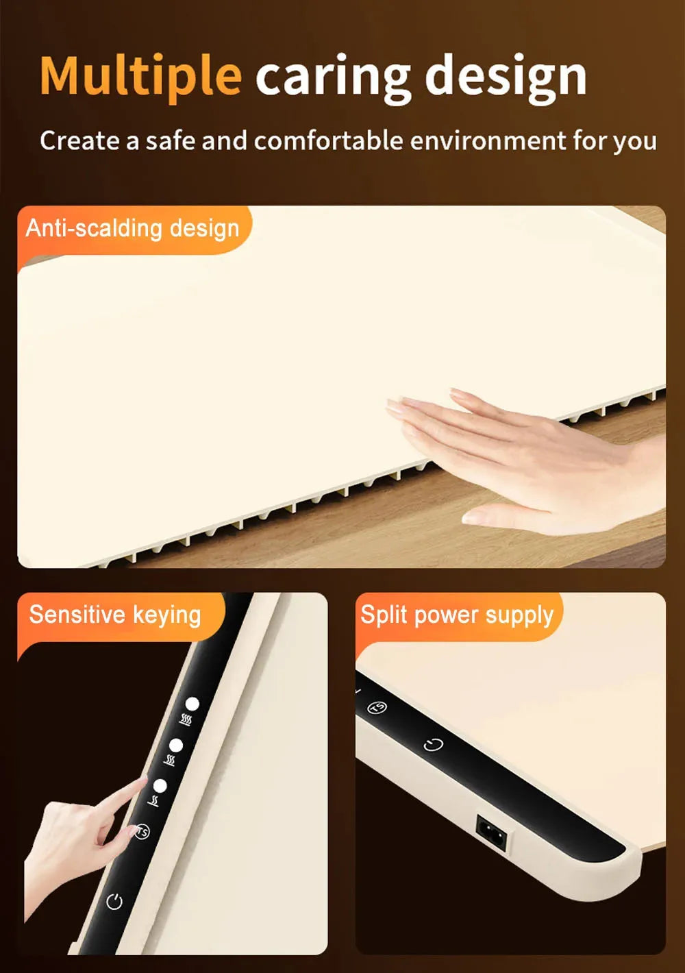 Electric Warming Tray Food Warmer Mat Foldable Food Warm Plate Party Fast Heating Plate Portable Silicone Electric Warming Tray