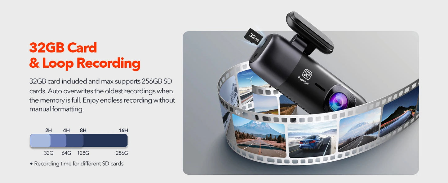 REDTIGER Dash Cam 4K Front and Rear WiFi GPS Car Camera for Parking Mode Car Dvr for Night Vision Car Recorder By App Control