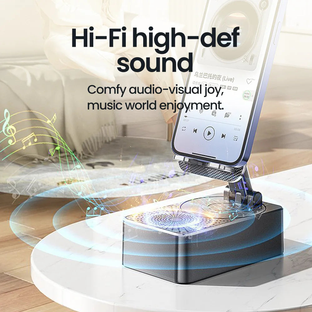 Phone Holder 3 in 1 Wireless Audio Bluetooth Speaker Adjustable Foldable Desktop Holder For Family Live iPhone Xiaomi Lazy Stand